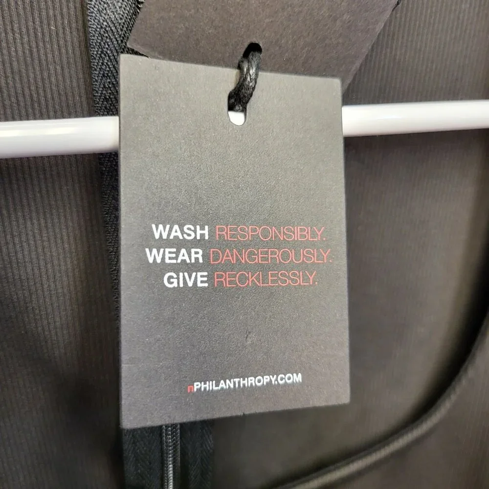 N:Philanthropy Women Casual Top Black Long Sleeve Mock Neck Cutout Ribbed S NWT! - Picture 10 of 15